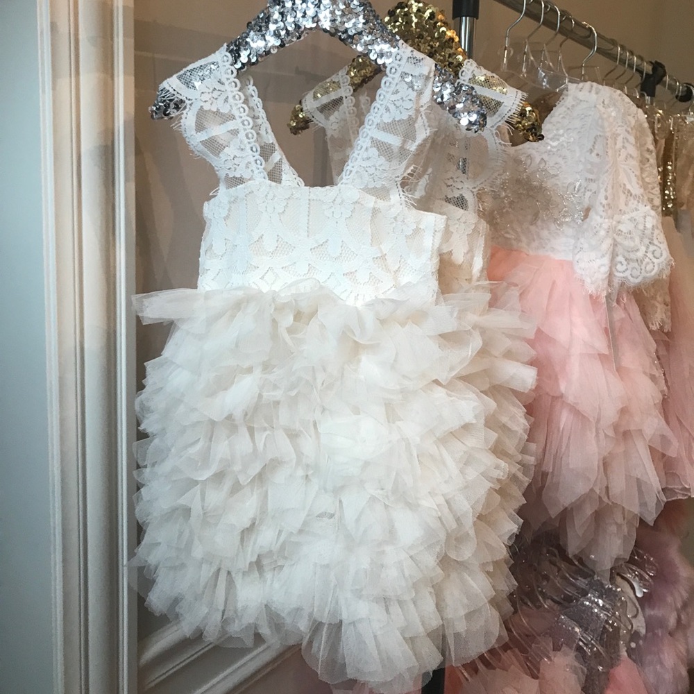 Little girls ivory cream dress sizes 3T-5T